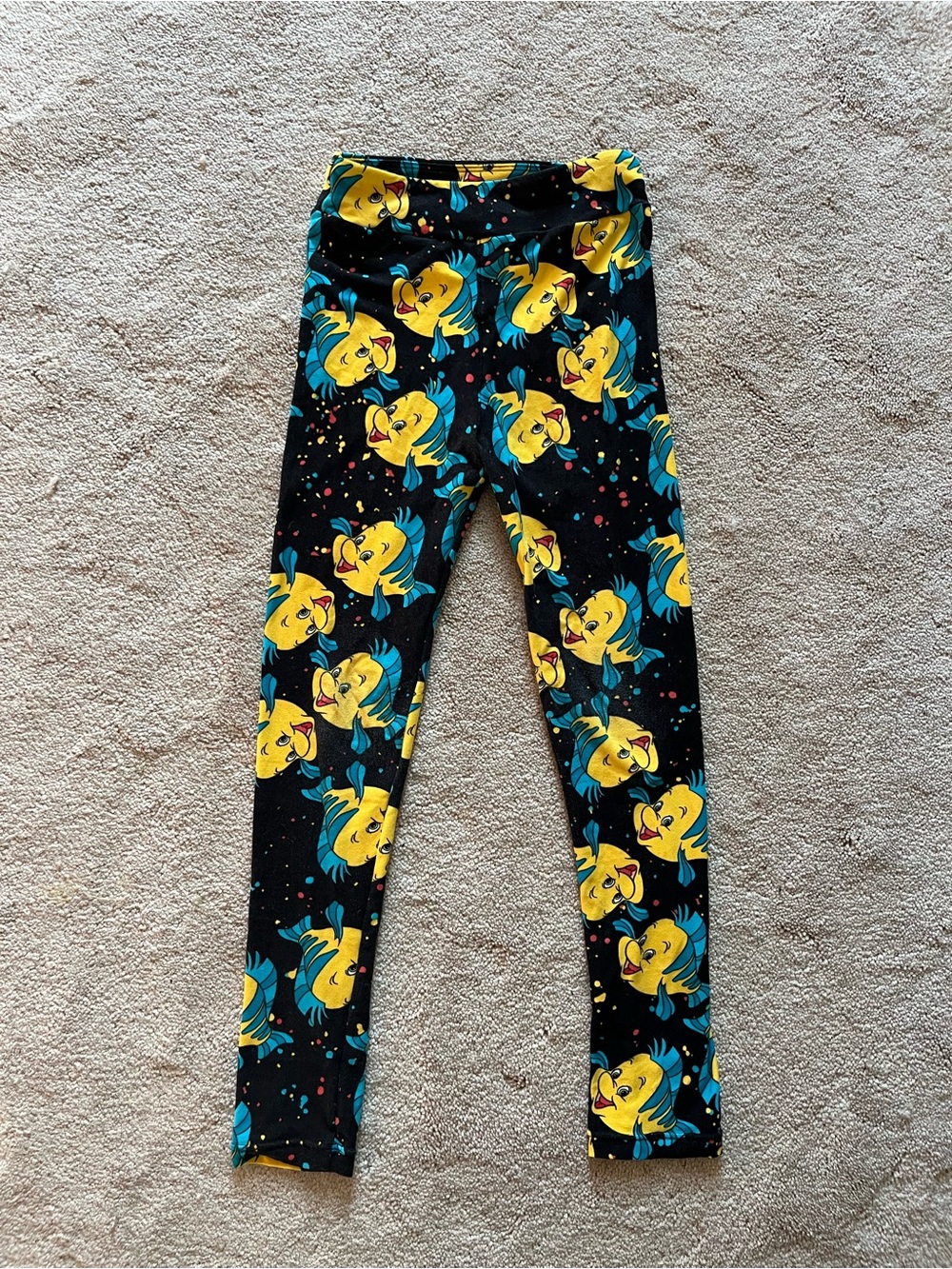 Kids LulaRoe Little Mermaid Flounder Leggings capris